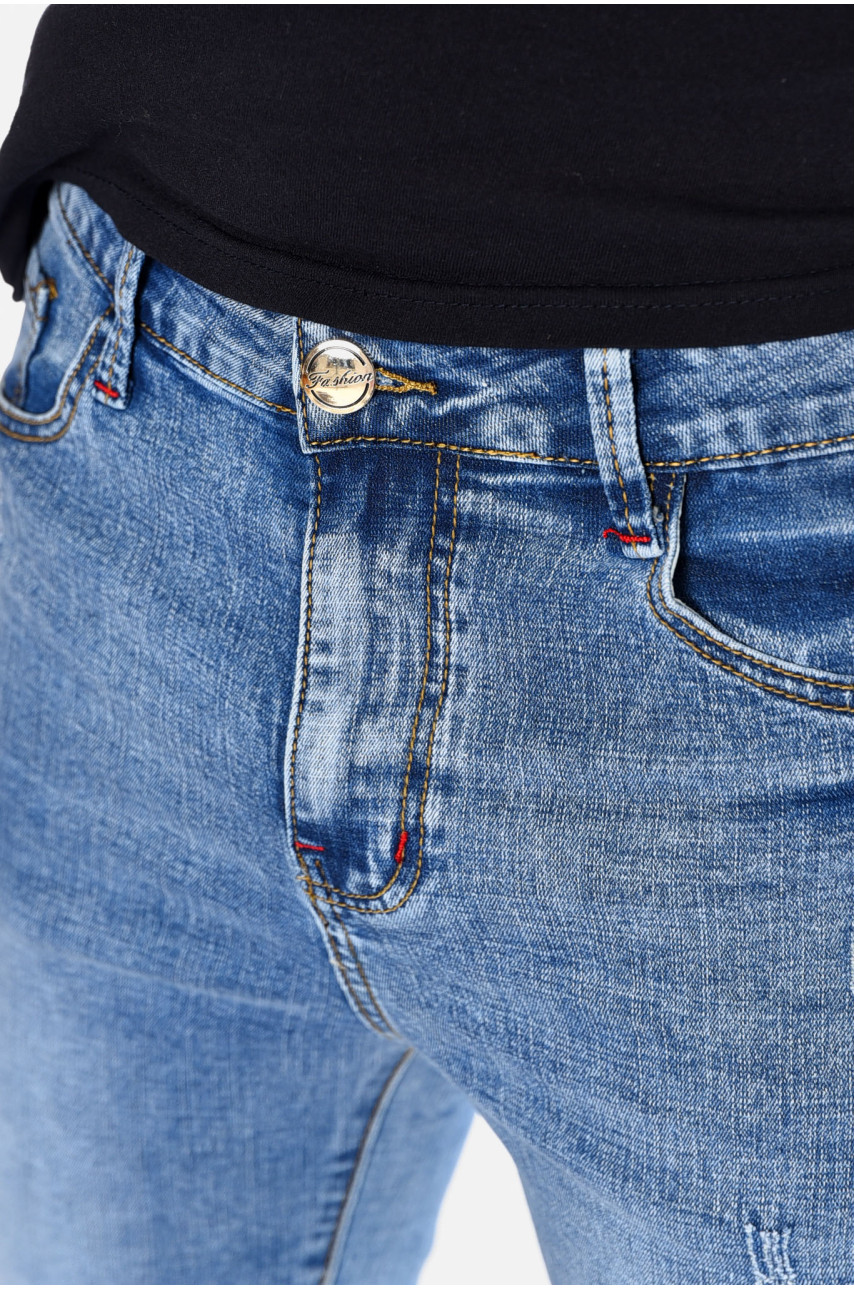 Шорти чоловічі джинсові синього кольору 8110 180263 Шорти чоловічі джинсові синього кольору 8110 180263