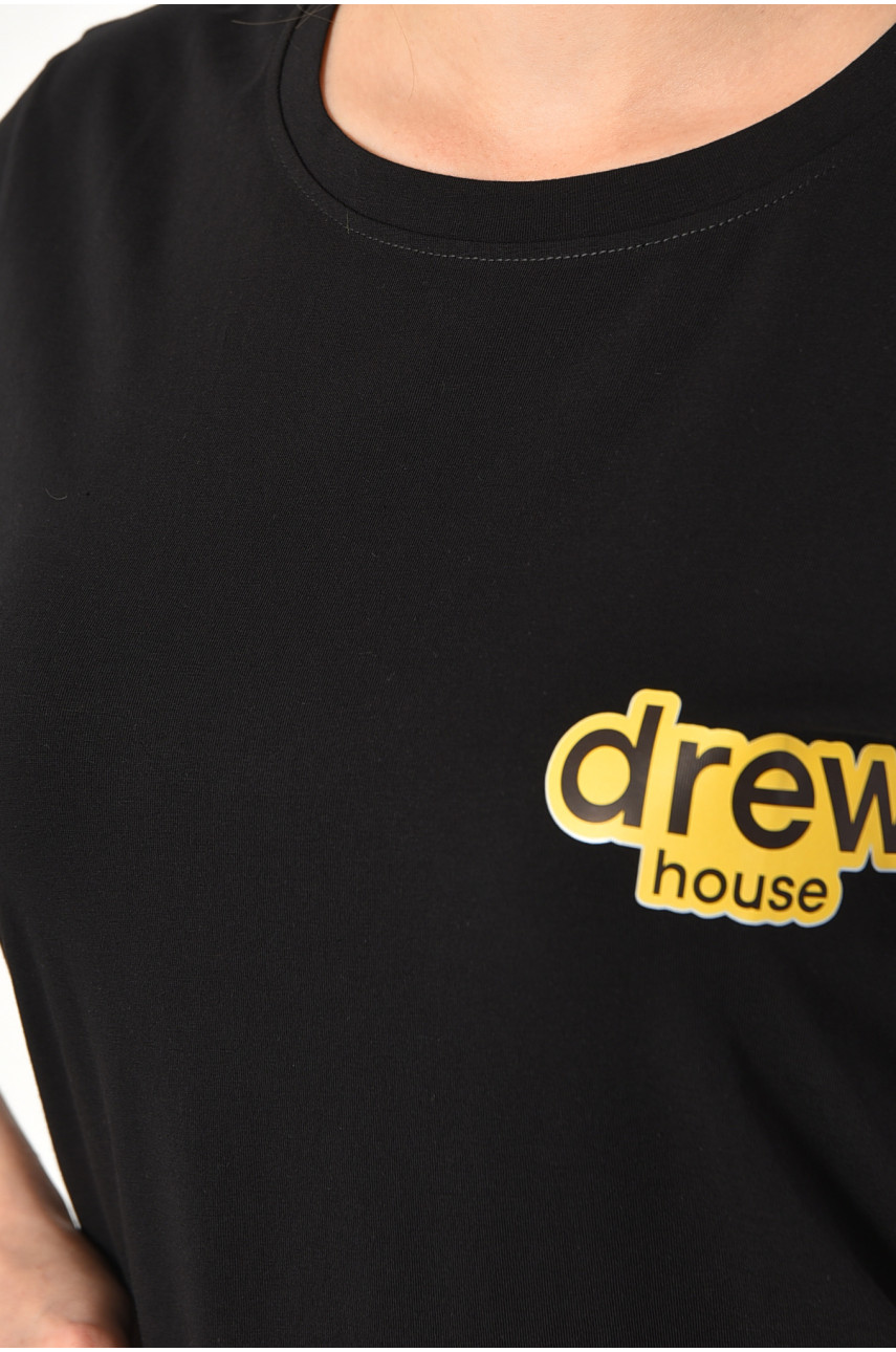 Футболка женская черного цвета 1177-1 180298 Футболка женская черного цвета 1177-1 180298