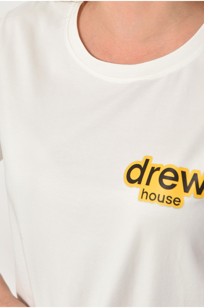 Футболка женская молочного цвета 1177-1 180299 Футболка женская молочного цвета 1177-1 180299