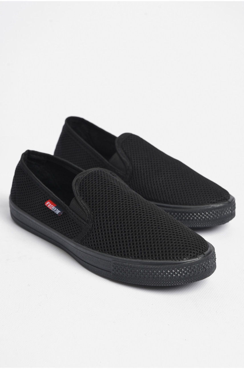 Слипоны мужские черного цвета 180347