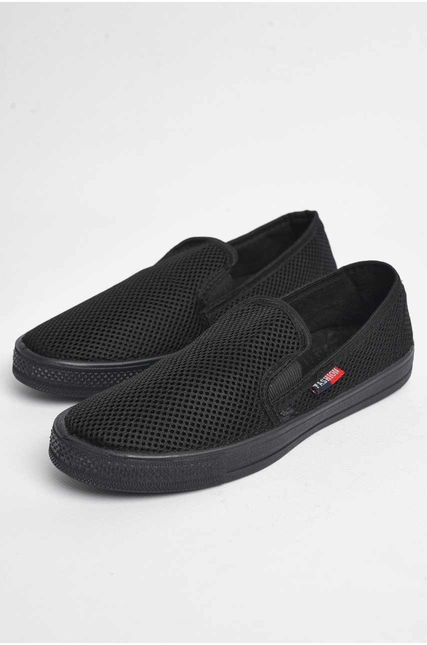 Слипоны мужские черного цвета 180347