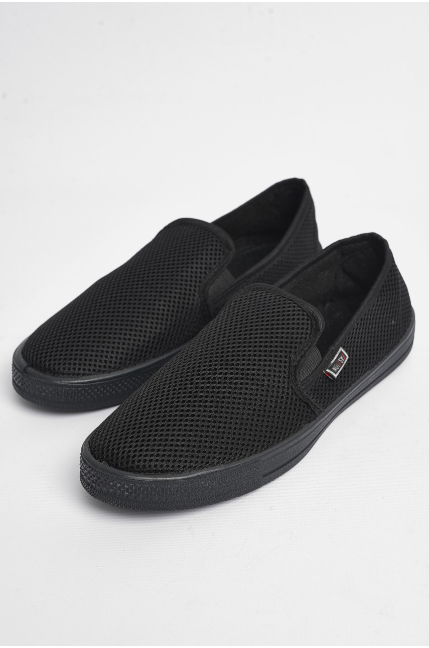 Слипоны мужские черного цвета 180349