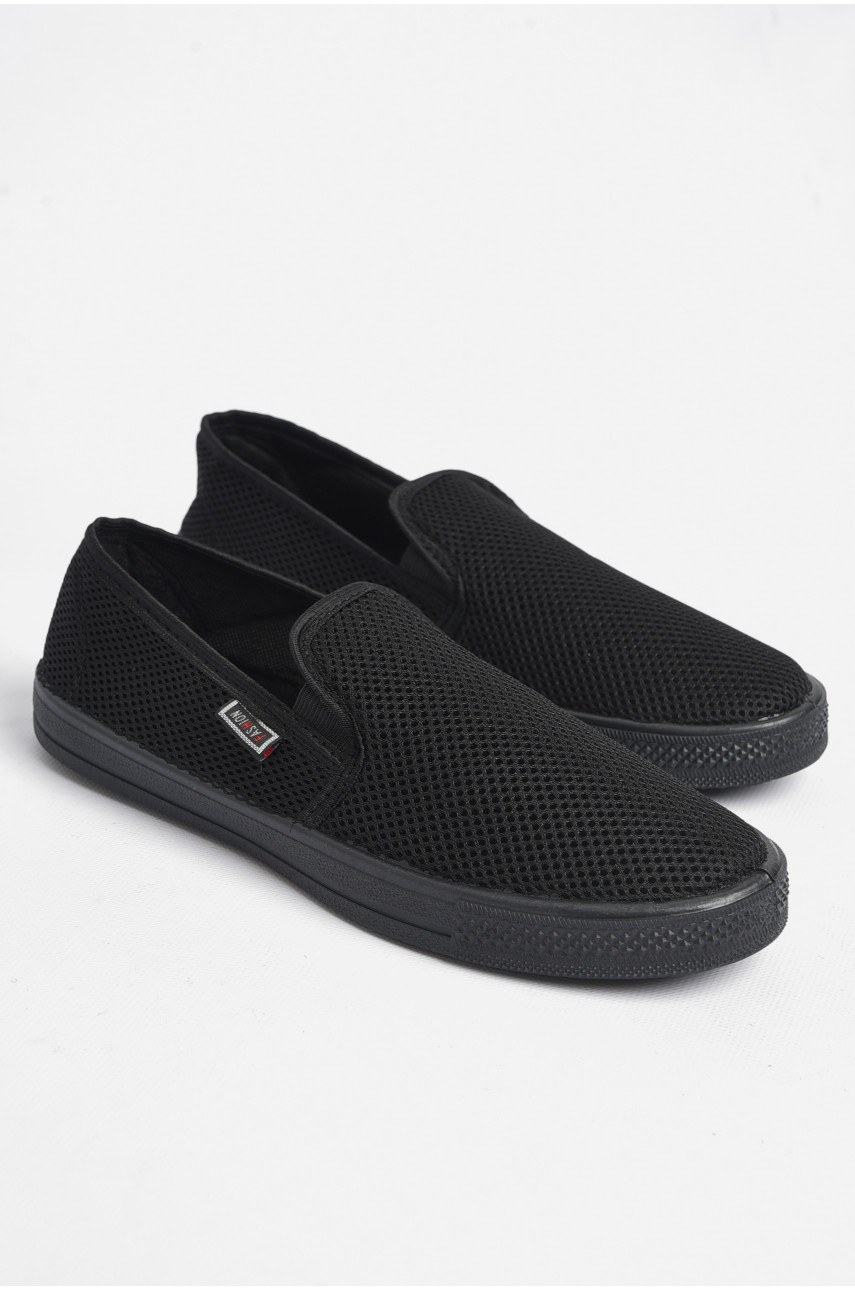 Слипоны мужские черного цвета 180349