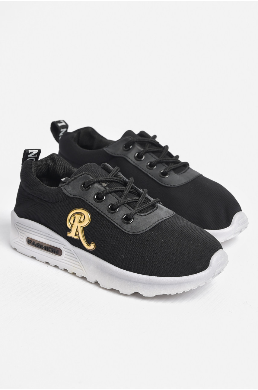 Мокасины детские черного цвета на шнуровке 588а 180357