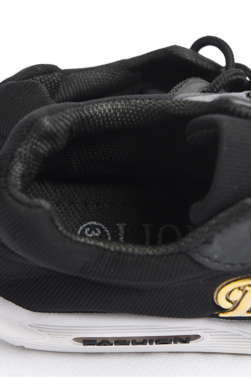 Мокасины детские черного цвета на шнуровке 588а 180357 Мокасины детские черного цвета на шнуровке 588а 180357