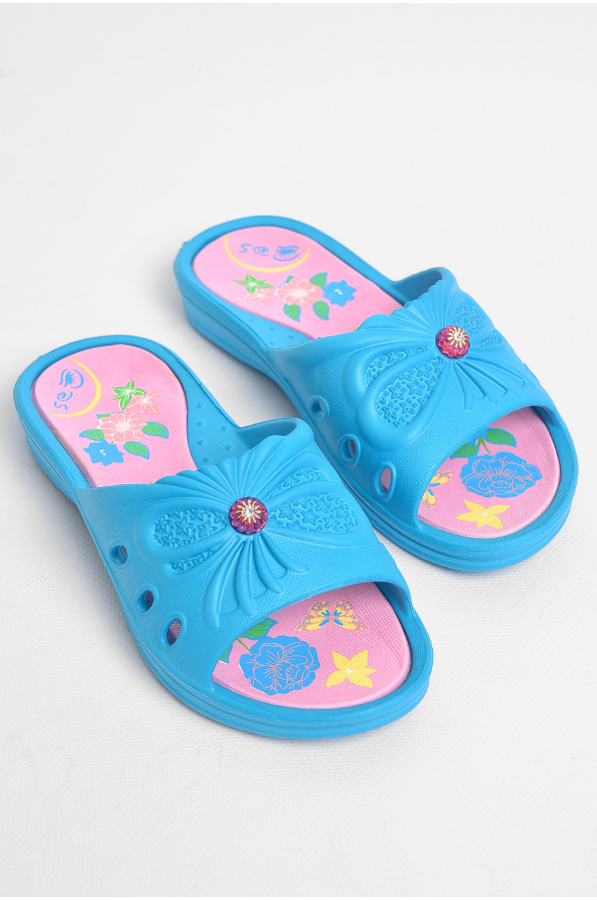 Шлепки детские для девочки пена голубого цвета ППЖ-05 180448