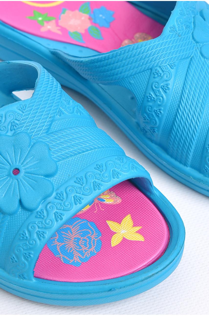 Шлепки детские для девочки пена голубого цвета ППЖ-04 180451