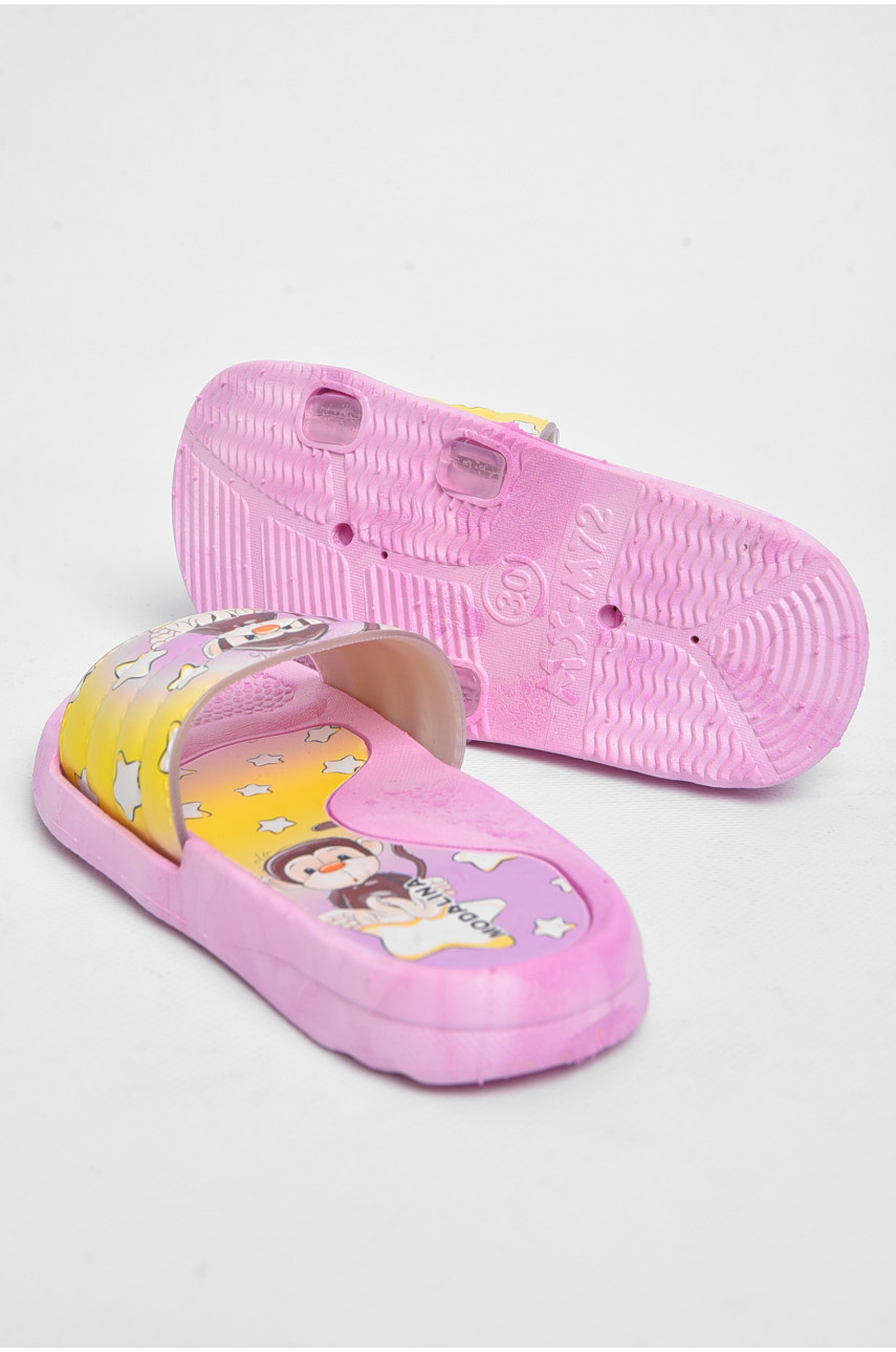 Шльопанці дитячі резинові бузкового кольору з малюнком 180517 Шльопанці дитячі резинові бузкового кольору з малюнком 180517