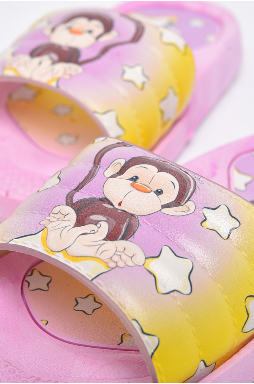 Шльопанці дитячі резинові бузкового кольору з малюнком 180517 Шльопанці дитячі резинові бузкового кольору з малюнком 180517