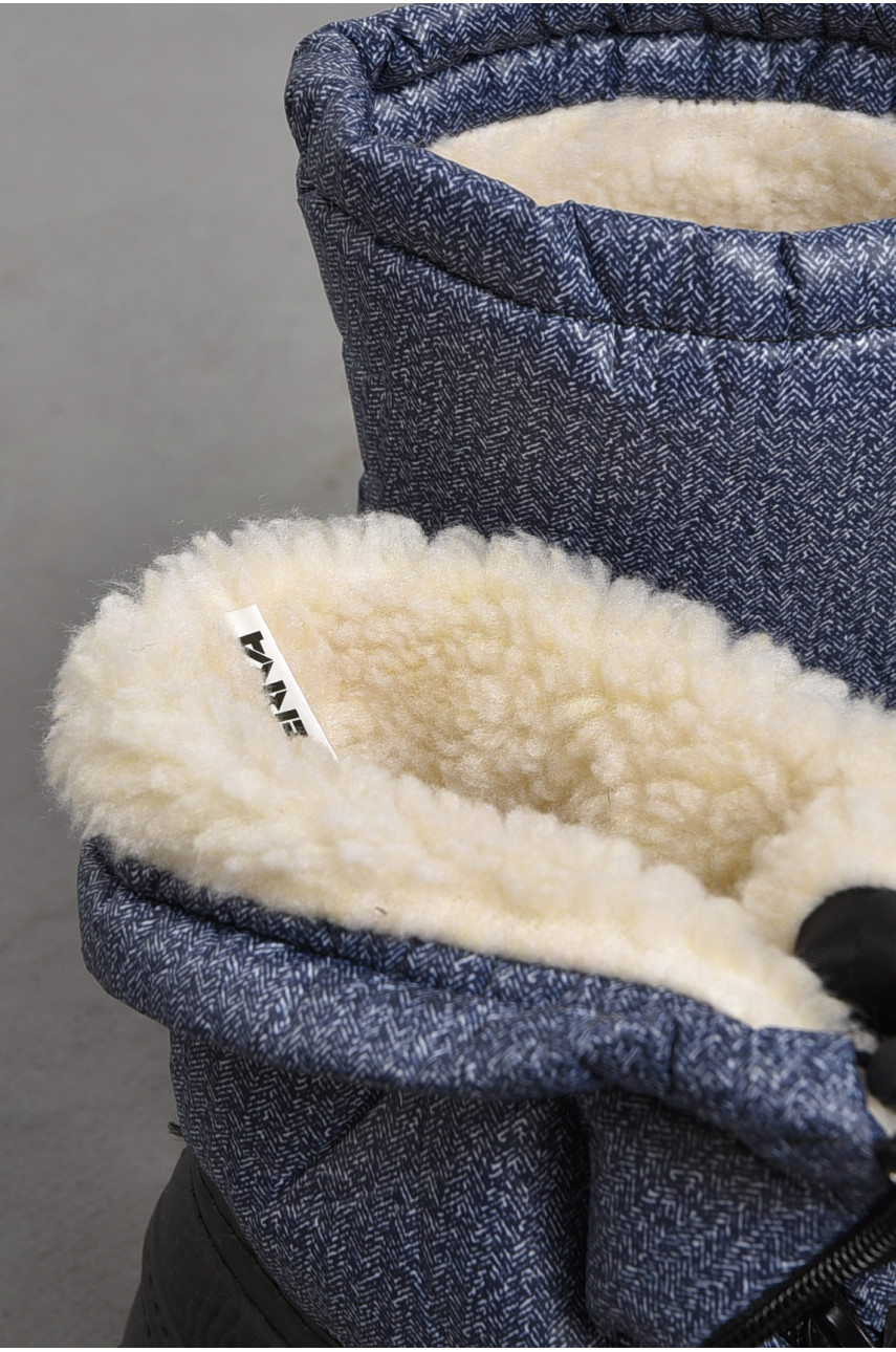 Дутики жіночі на хутрі синього кольору 1967 180520 Дутики жіночі на хутрі синього кольору 1967 180520