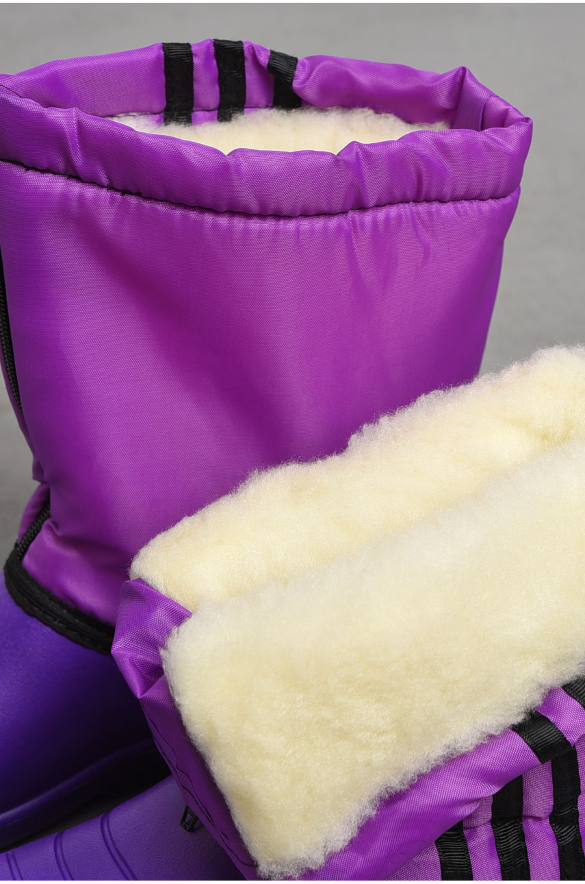 Дутики женские на на меху фиолетового цвета 1967 180525