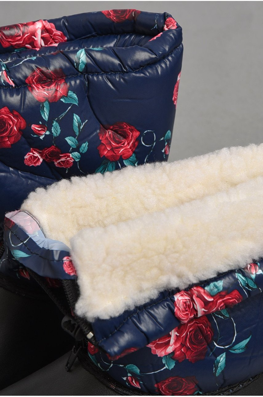 Дутики жіночі на хутрі темно-синього кольору 1967 180528 Дутики жіночі на хутрі темно-синього кольору 1967 180528