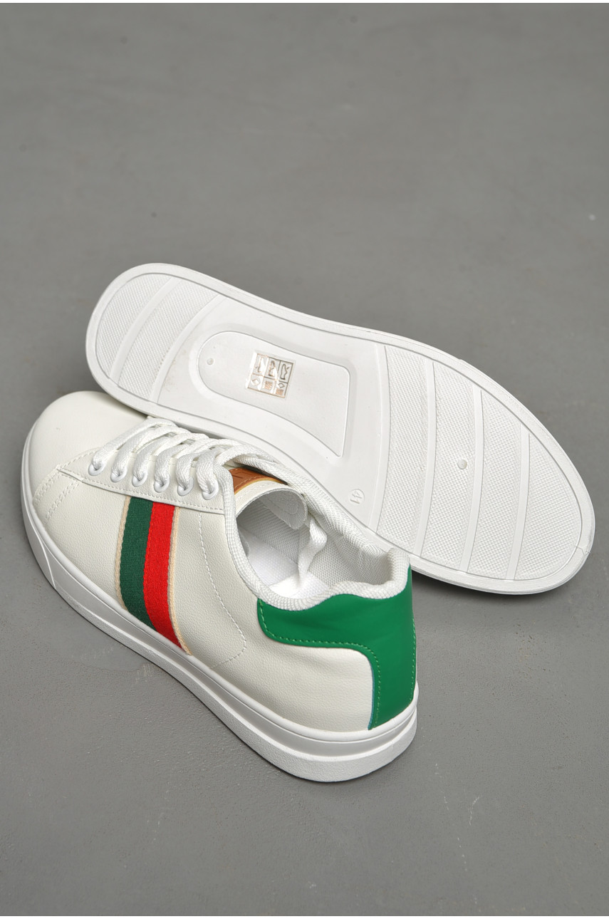 Кеди чоловічі білого кольору на шнурівці R144-26 180572 Кеди чоловічі білого кольору на шнурівці R144-26 180572