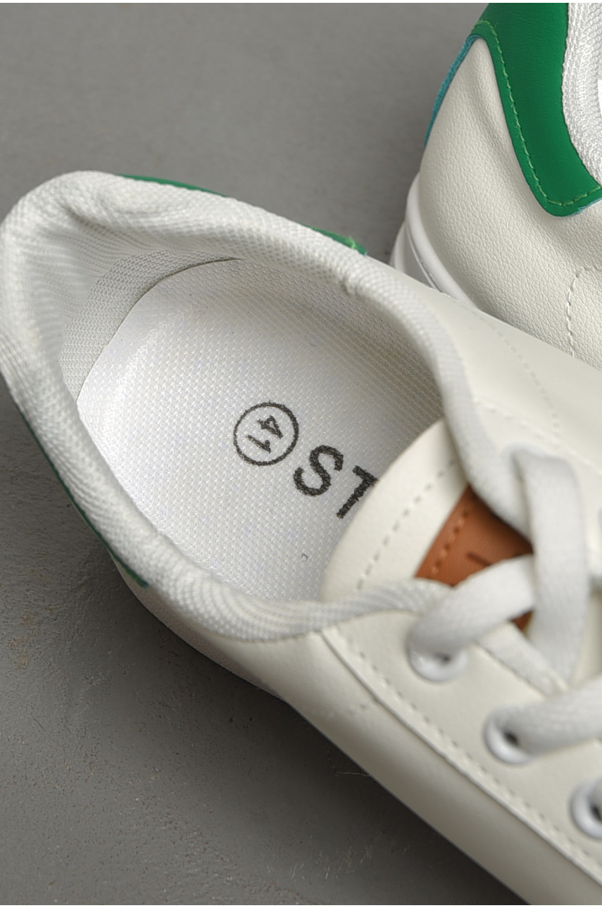 Кеди чоловічі білого кольору на шнурівці R144-26 180572 Кеди чоловічі білого кольору на шнурівці R144-26 180572