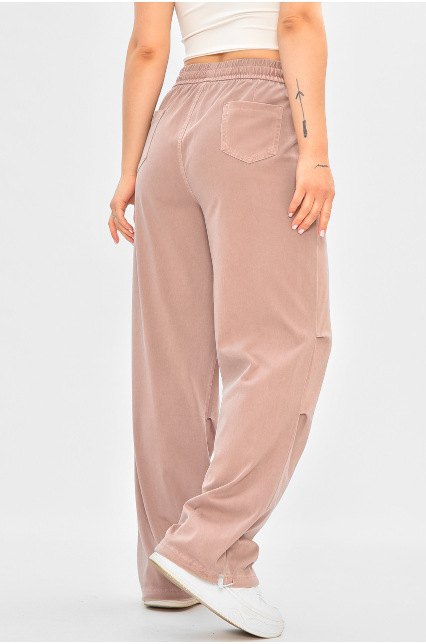 Штаны женские полубатальные пудрового цвета 560-6 180591