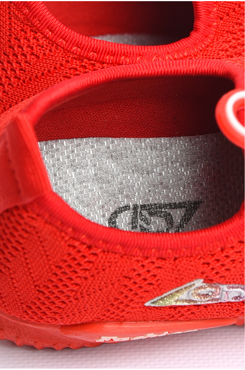 Кроссовки детские красного цвета на шнуровке текстиль 106-2 180595 Кроссовки детские красного цвета на шнуровке текстиль 106-2 180595