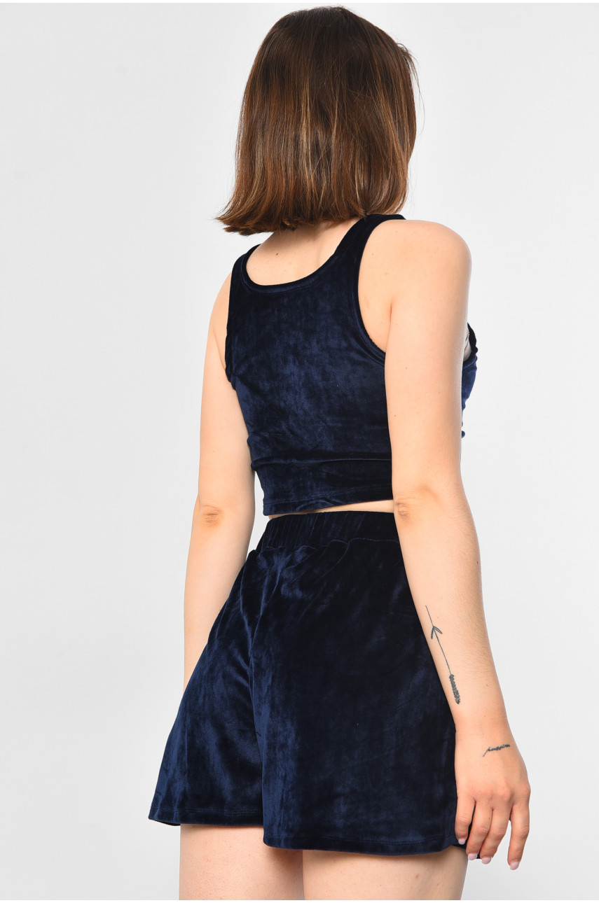 Костюм жіночий велюровий темно-синього кольору 0905 180644