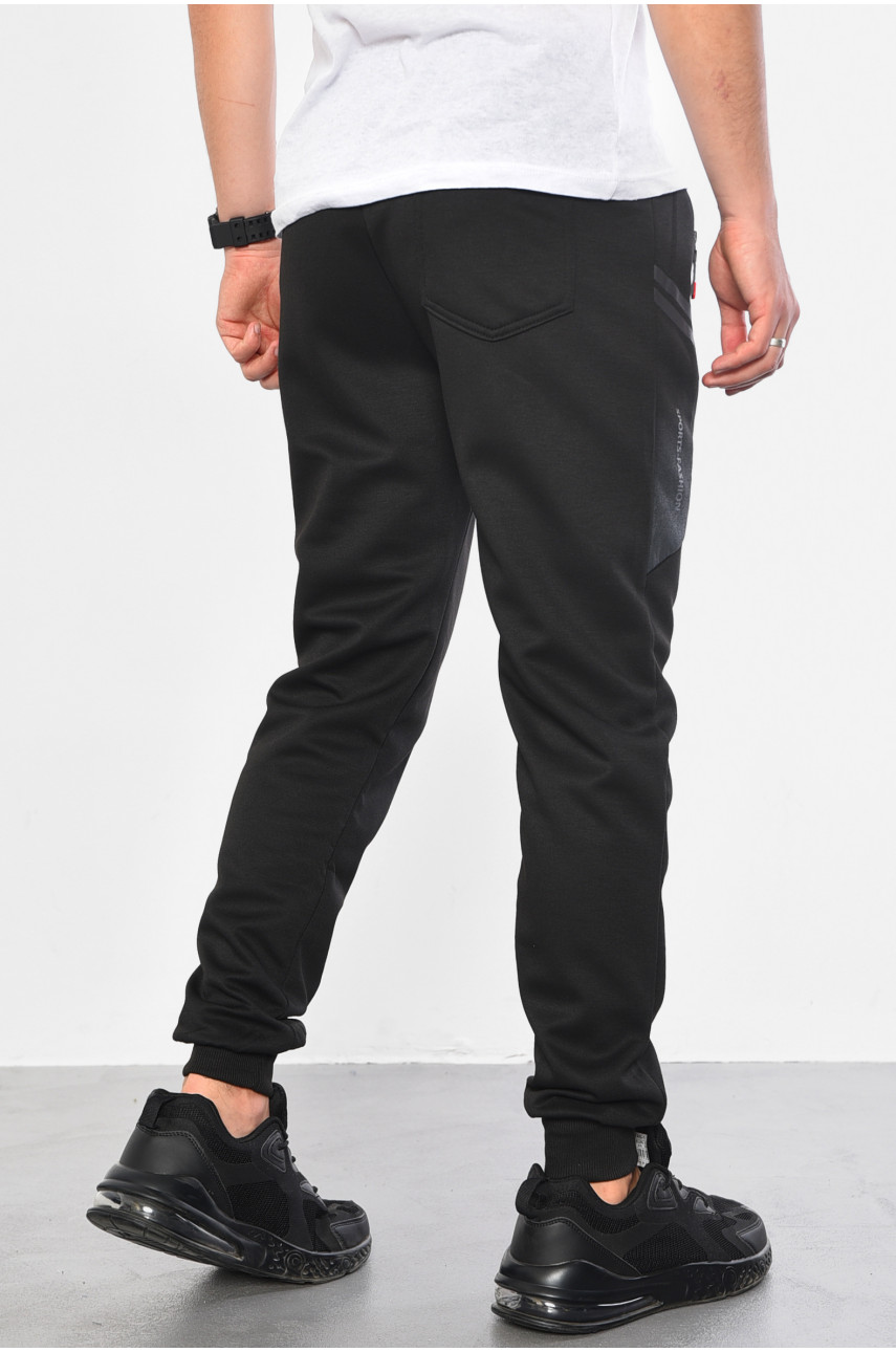 Спортивные штаны мужские черного цвета WK9616 180646 Спортивные штаны мужские черного цвета WK9616 180646