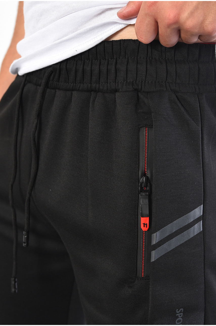 Спортивные штаны мужские черного цвета WK9616 180646 Спортивные штаны мужские черного цвета WK9616 180646