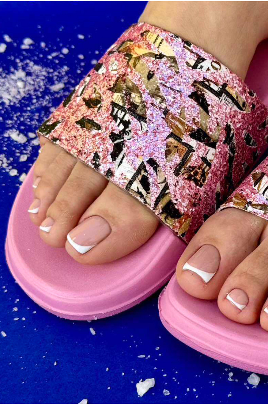 Шлепки женские розового цвета 7012375 180664