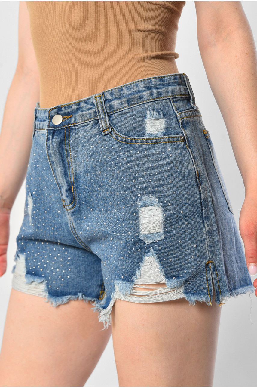 Шорты женские джинсовые голубого цвета 6863 180748 Шорты женские джинсовые голубого цвета 6863 180748