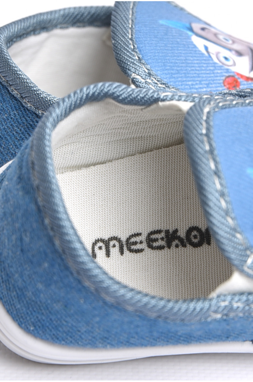 Мокасины детские синего цвета без застежки 225 180774 Мокасины детские синего цвета без застежки 225 180774