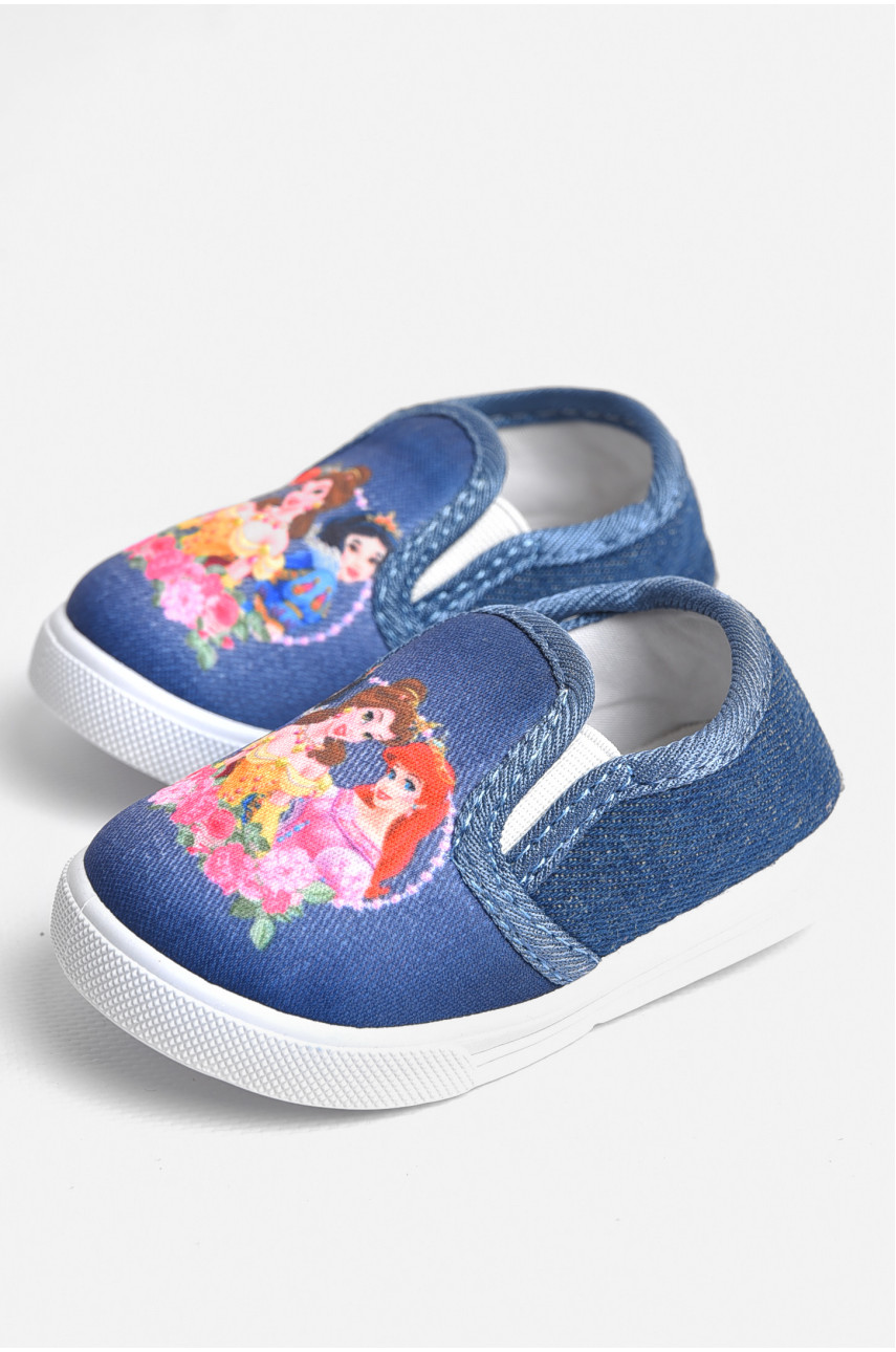 Мокасины детские синего цвета без застежки 225 180775