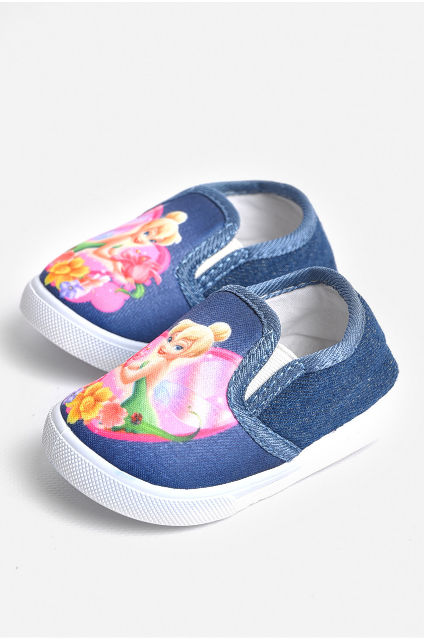 Мокасины детские синего цвета без застежки 225 180776