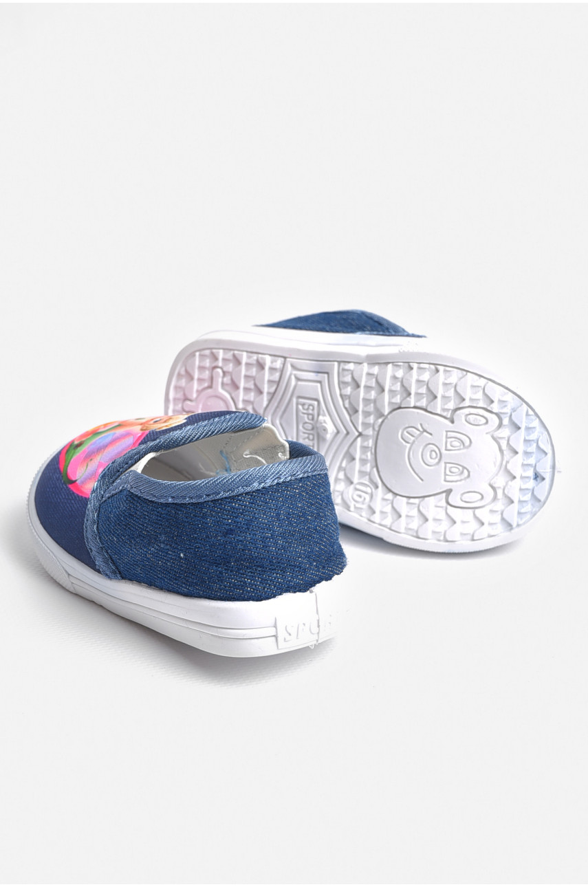 Мокасины детские синего цвета без застежки 225 180776 Мокасины детские синего цвета без застежки 225 180776