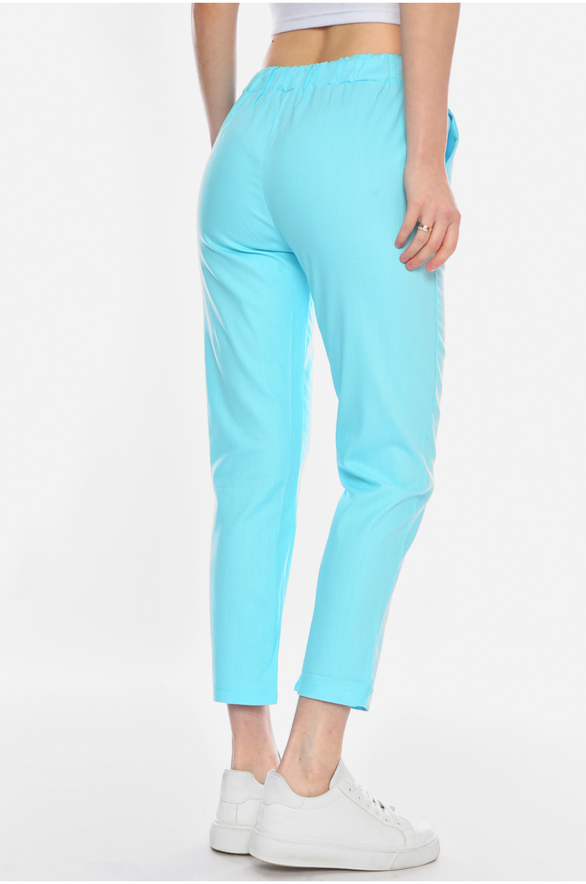 Штаны женские голубого цвета 9003-1 180783 Штаны женские голубого цвета 9003-1 180783