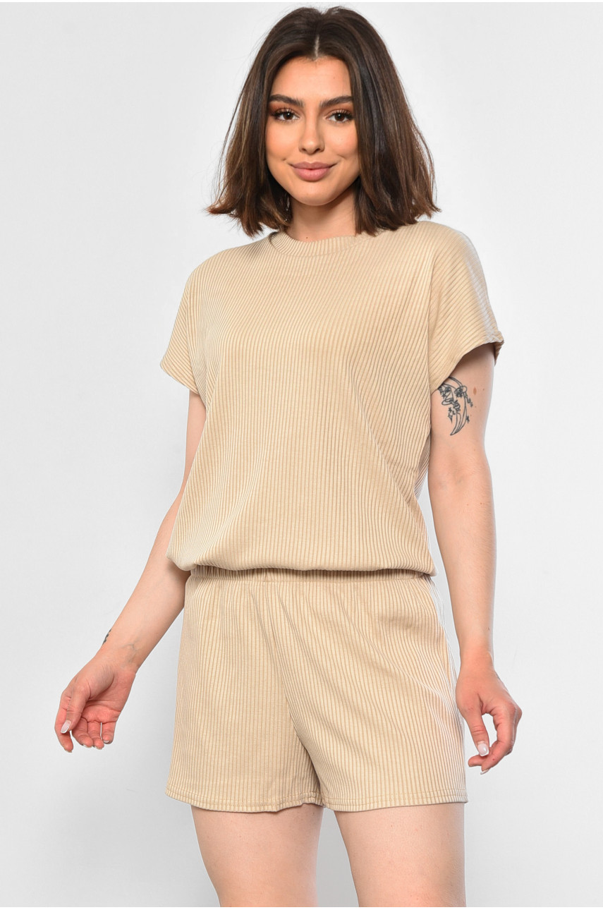 Костюм женский тройка бежевого цвета 1455 180822 Костюм женский тройка бежевого цвета 1455 180822