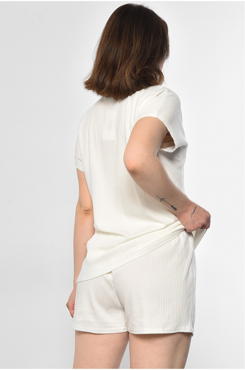 Костюм жіночий трійка молочного кольору 1455 180824