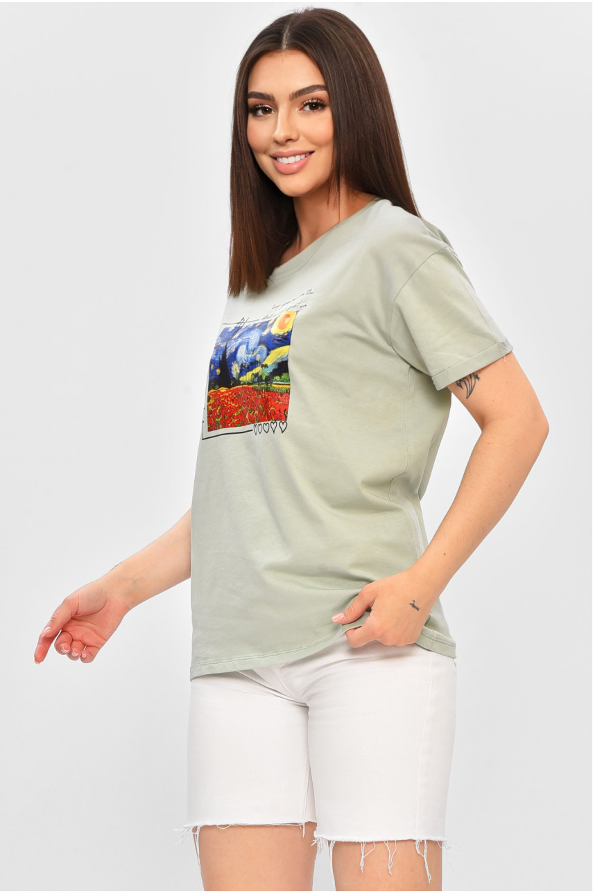 Футболка жіноча м'ятного кольору 914 180827