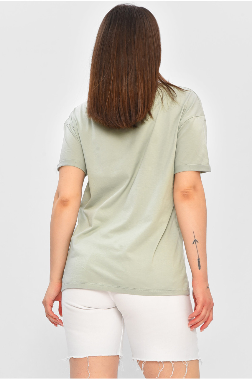 Футболка жіноча м'ятного кольору 914 180827
