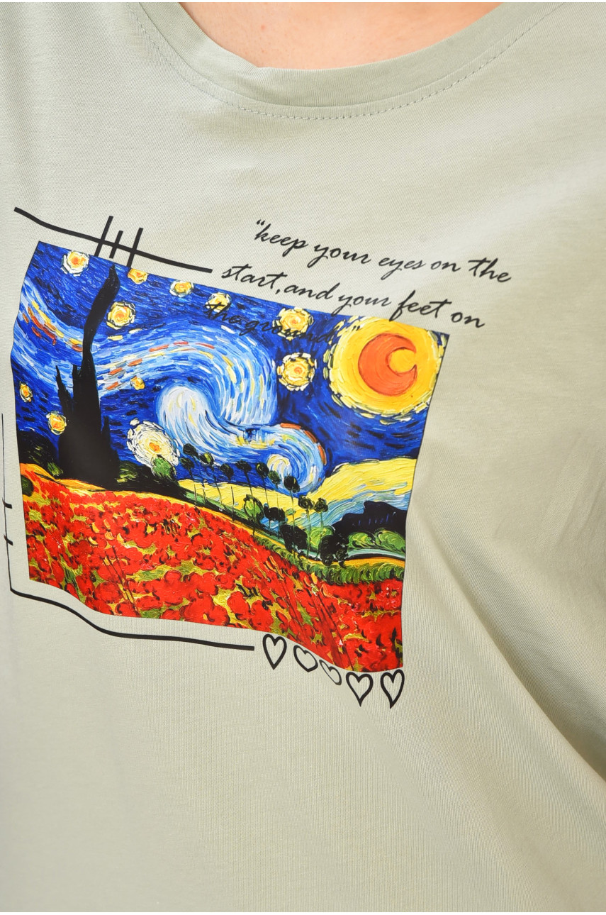 Футболка жіноча м'ятного кольору 914 180827