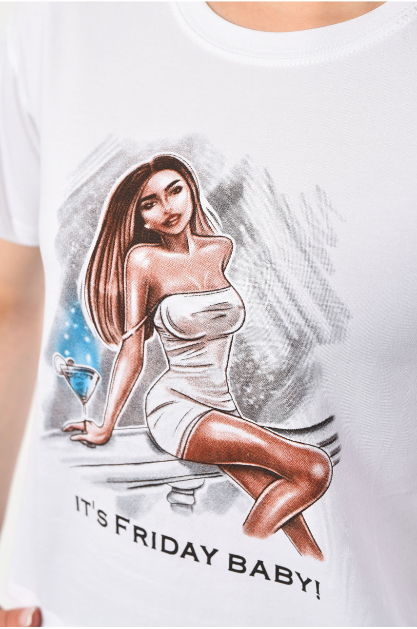 Футболка жіноча білого кольору 180841