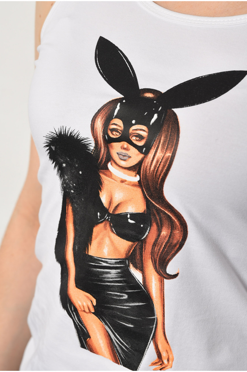 Майка жіноча білого кольору 180854 Майка жіноча білого кольору 180854