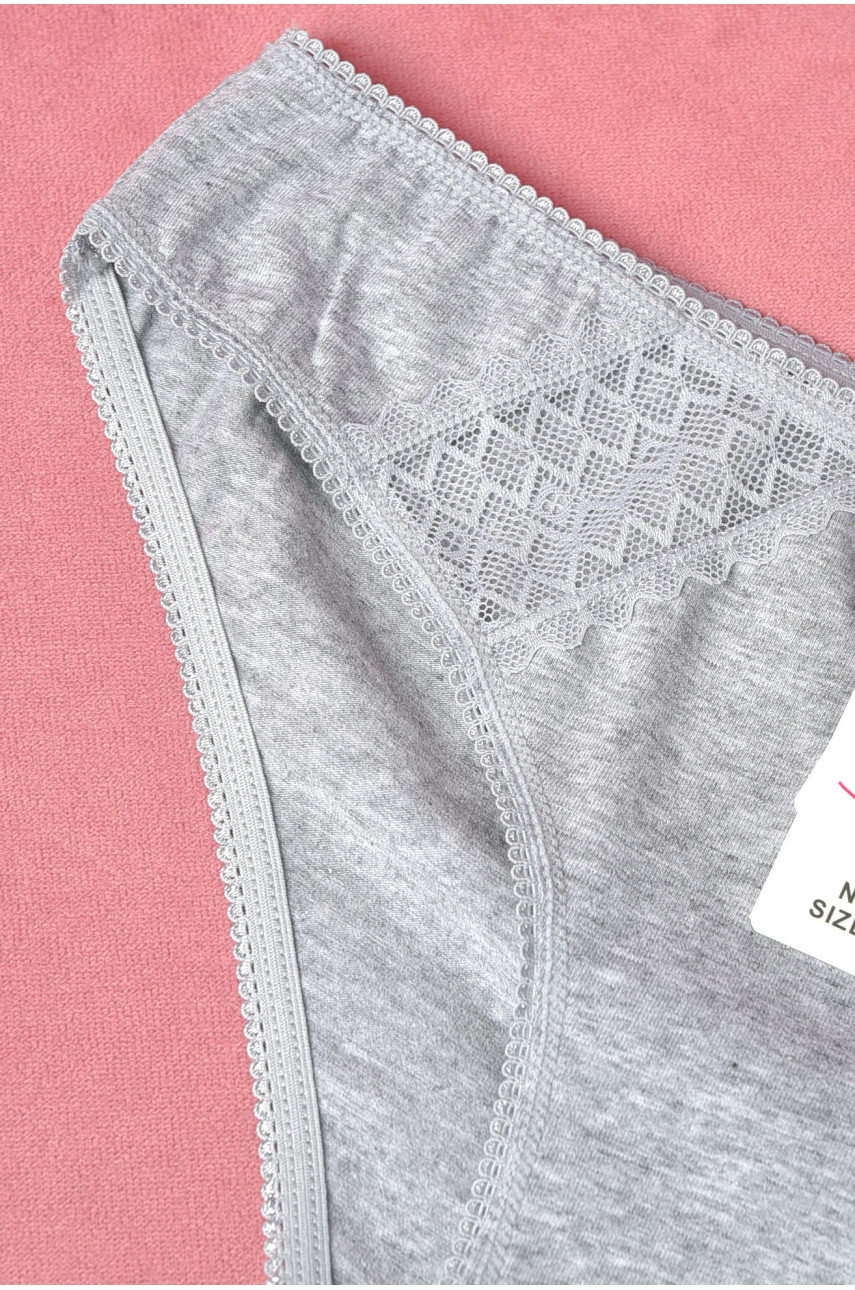 Труси жіночі однотонні сiрого кольору 6202 180895 Труси жіночі однотонні сiрого кольору 6202 180895