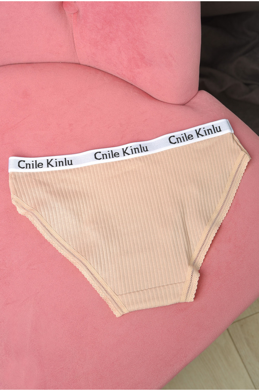 Трусы женские в рубчик бежевого цвета 8919 180899