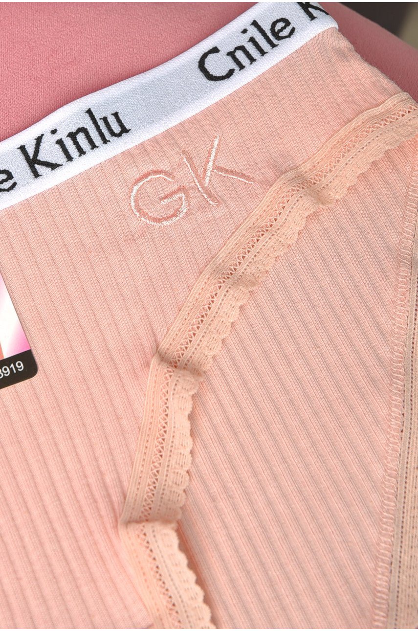Трусы женские в рубчик пудрового цвета 8919 180904 Трусы женские в рубчик пудрового цвета 8919 180904
