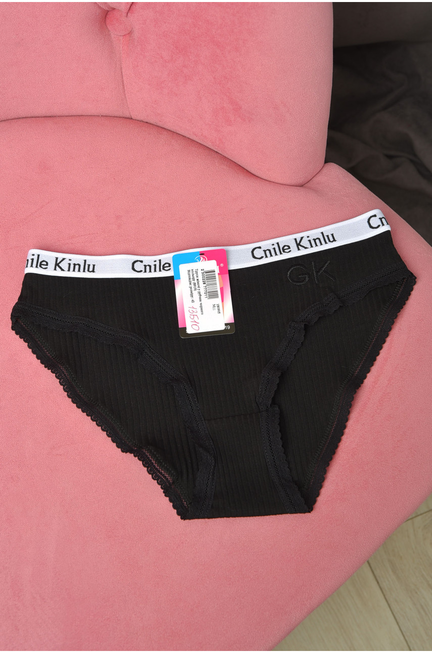 Трусы женские в рубчик черного цвета 8919 180905 Трусы женские в рубчик черного цвета 8919 180905