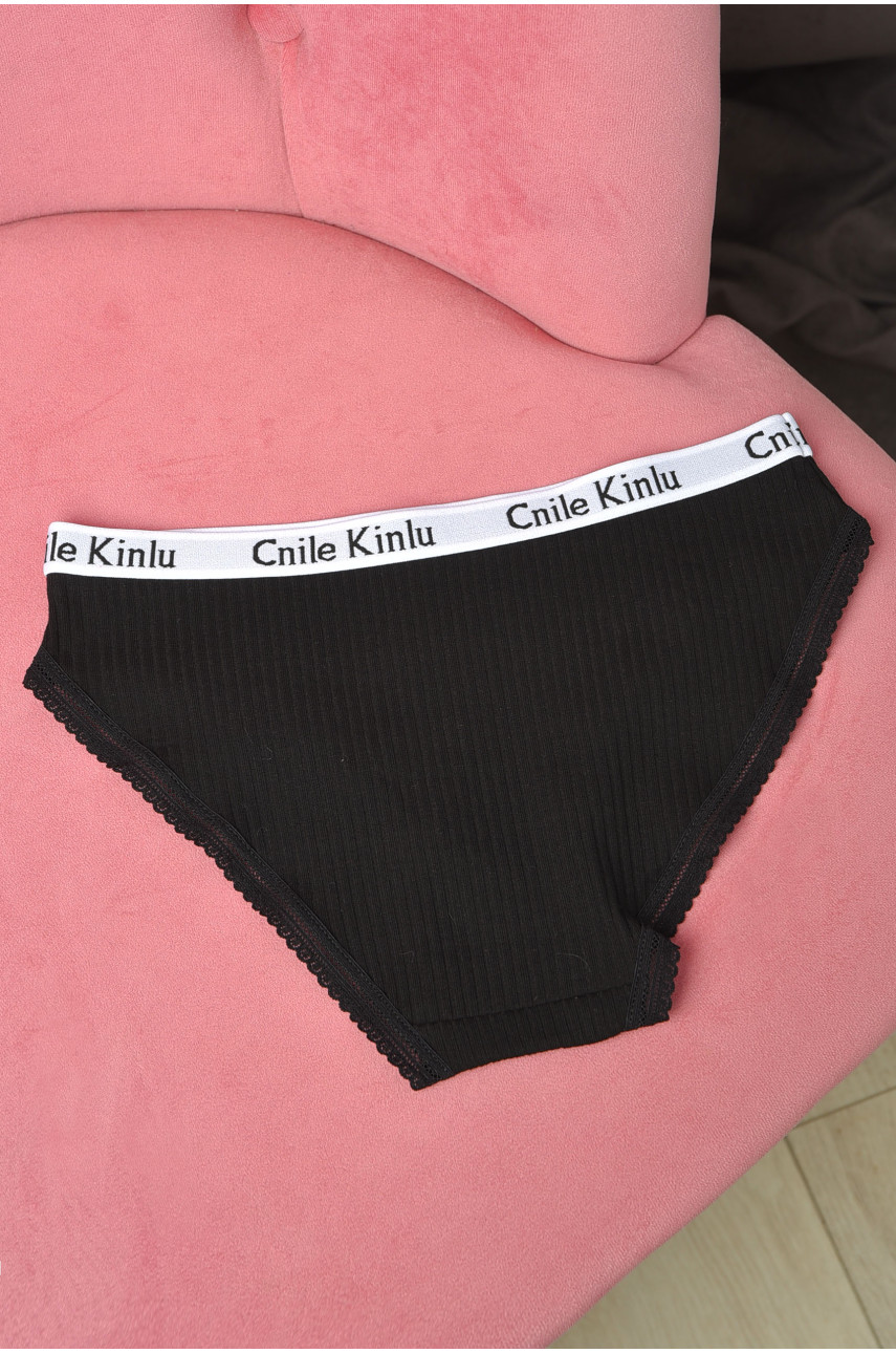 Трусы женские в рубчик черного цвета 8919 180905 Трусы женские в рубчик черного цвета 8919 180905