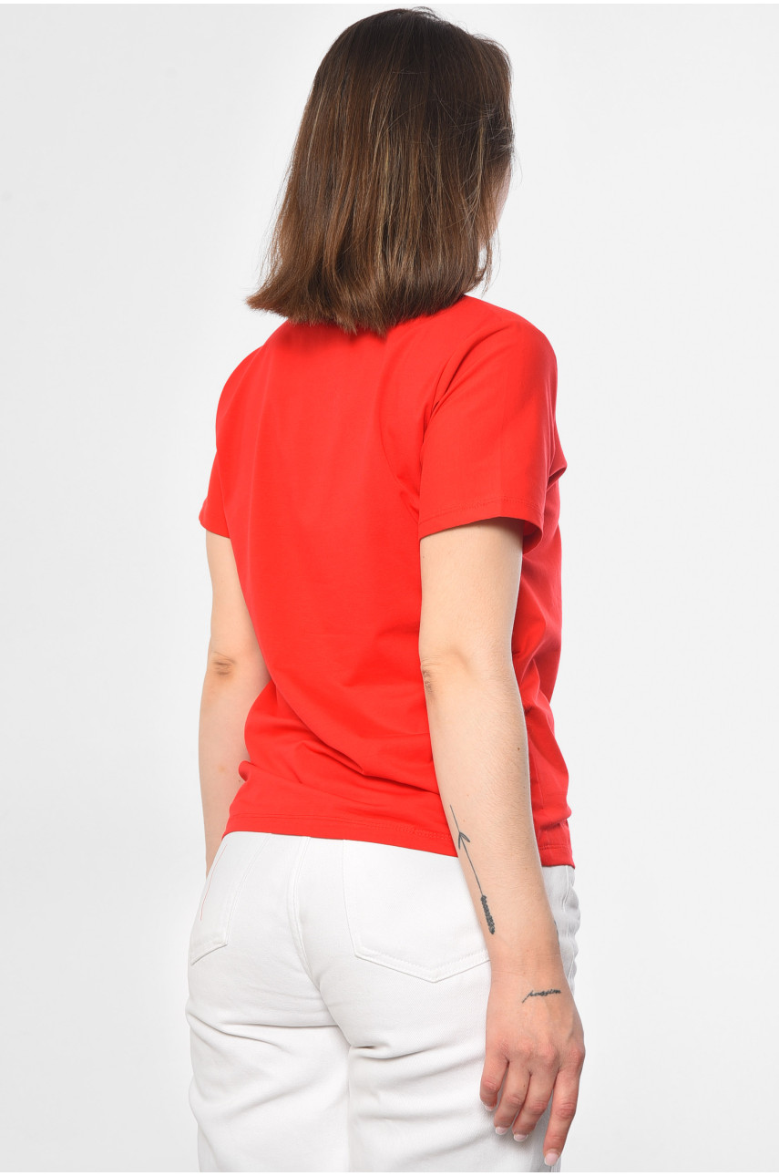 Футболка женская красного цвета 180928