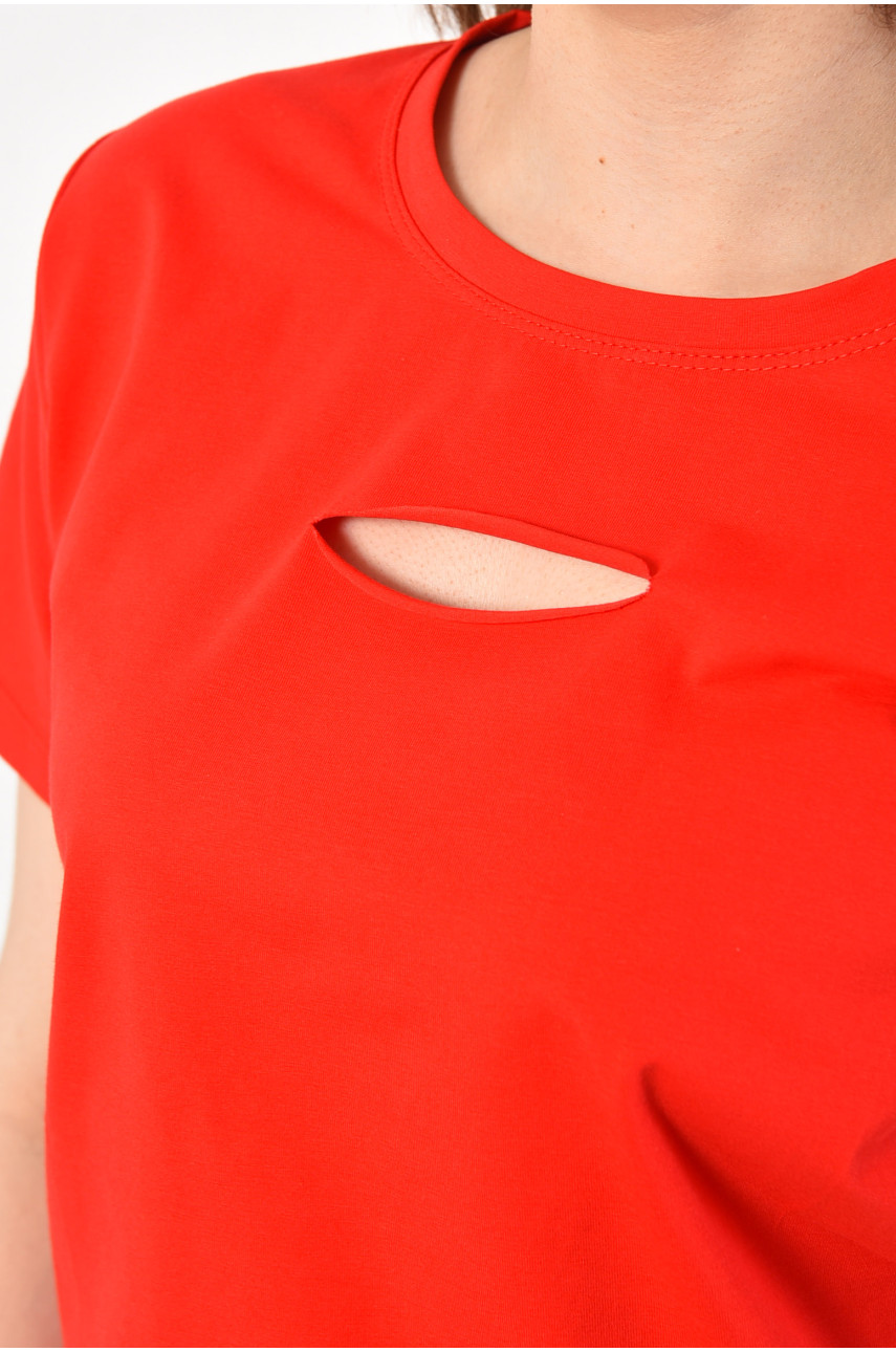 Футболка женская красного цвета 180928