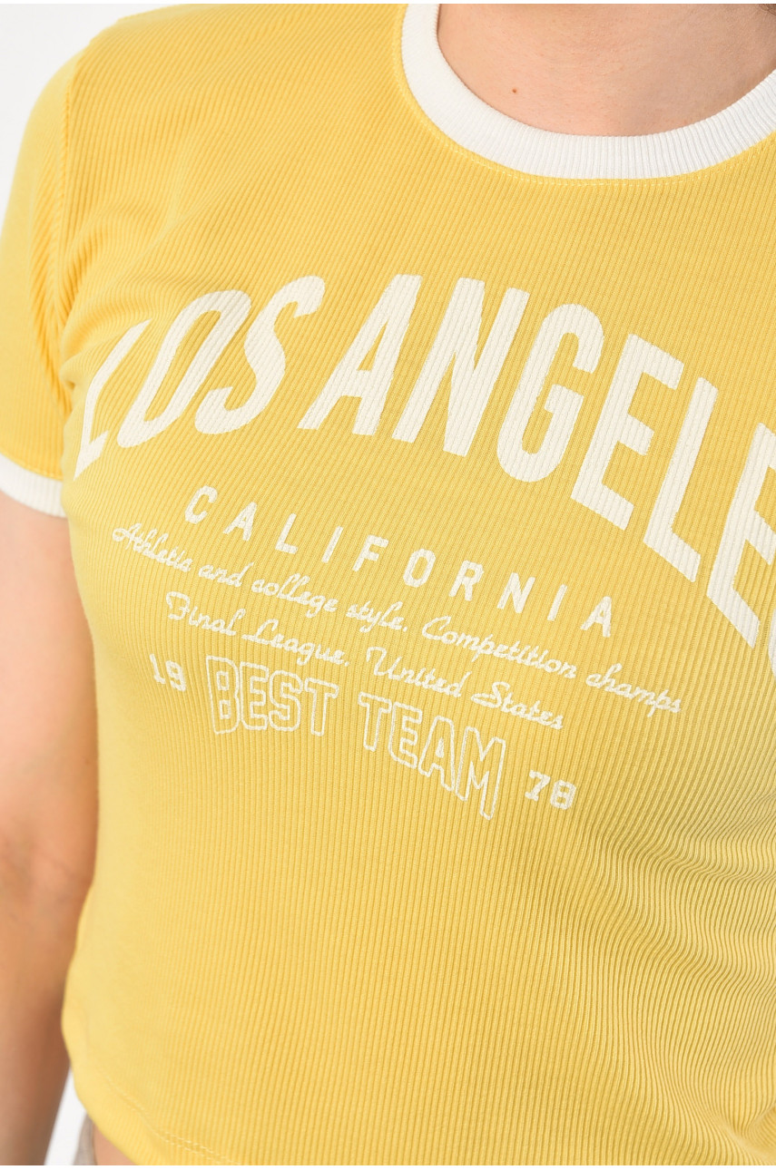 Футболка жіноча жовтого кольору 9080 180936