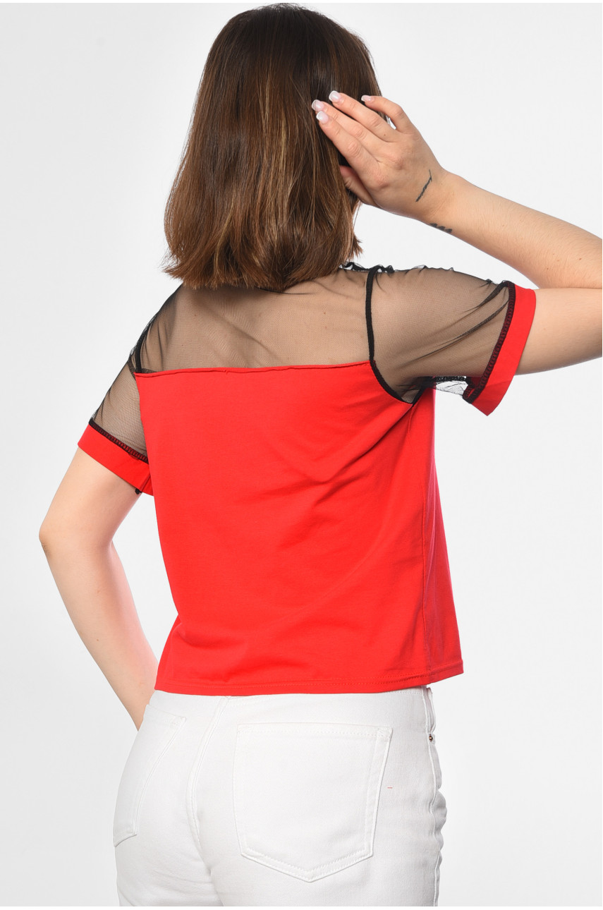 Футболка жіноча червоного кольору 181000