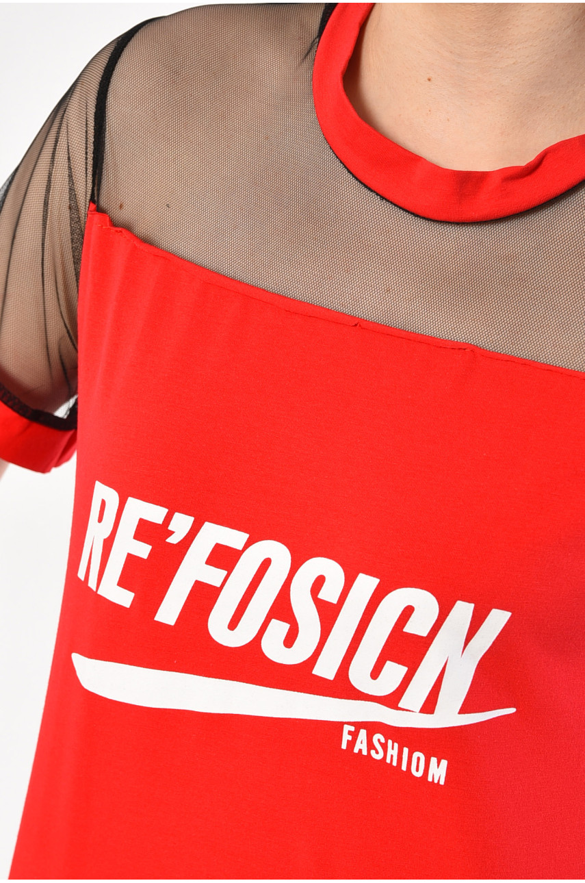 Футболка жіноча червоного кольору 181000