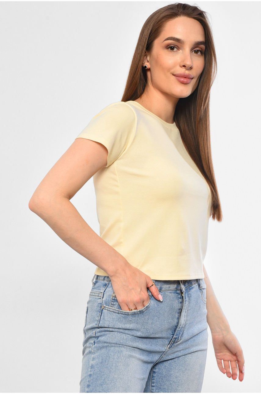 Футболка женская молочного цвета 6037 181012 Футболка женская молочного цвета 6037 181012