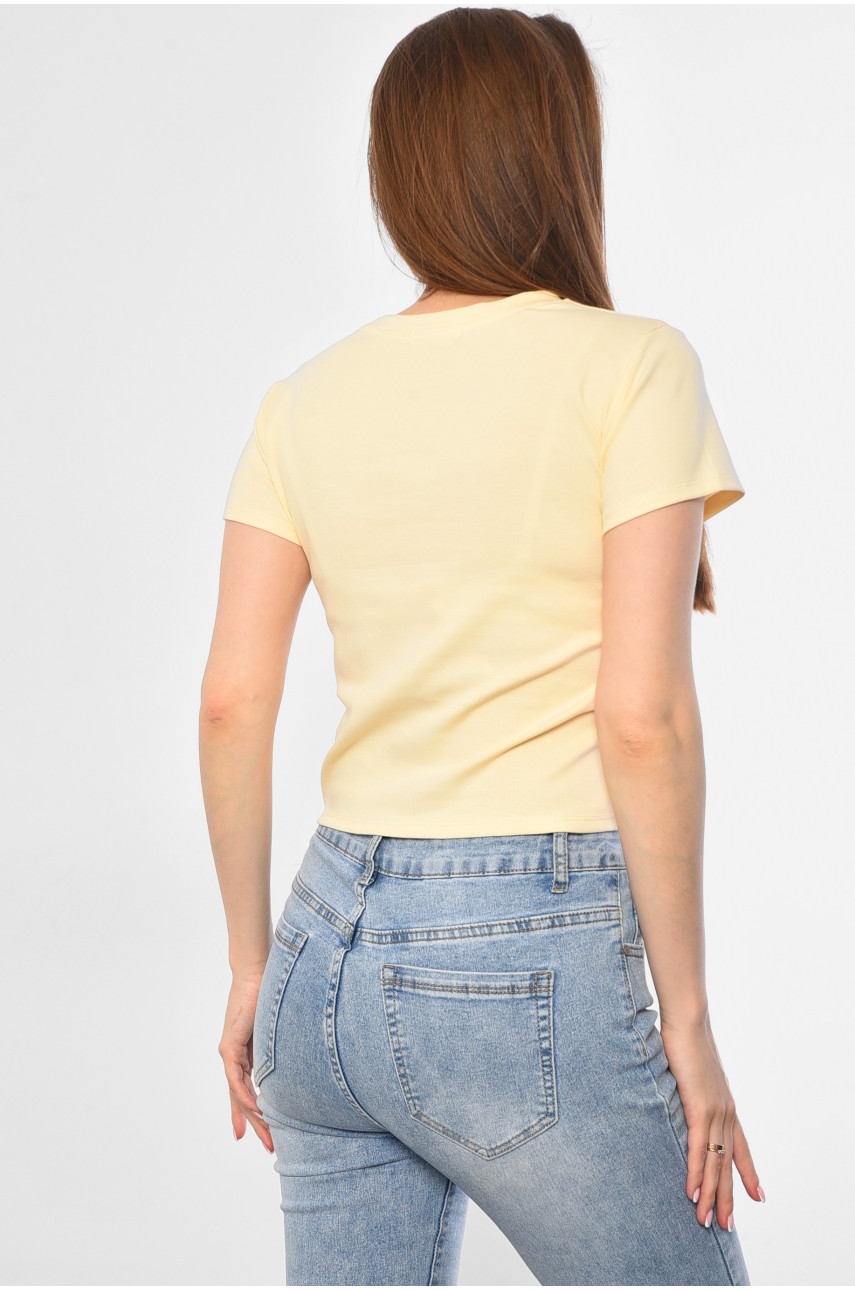 Футболка женская молочного цвета 6037 181012 Футболка женская молочного цвета 6037 181012