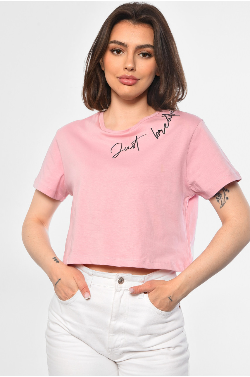 Футболка жіноча рожевого кольору 181015 Футболка жіноча рожевого кольору 181015